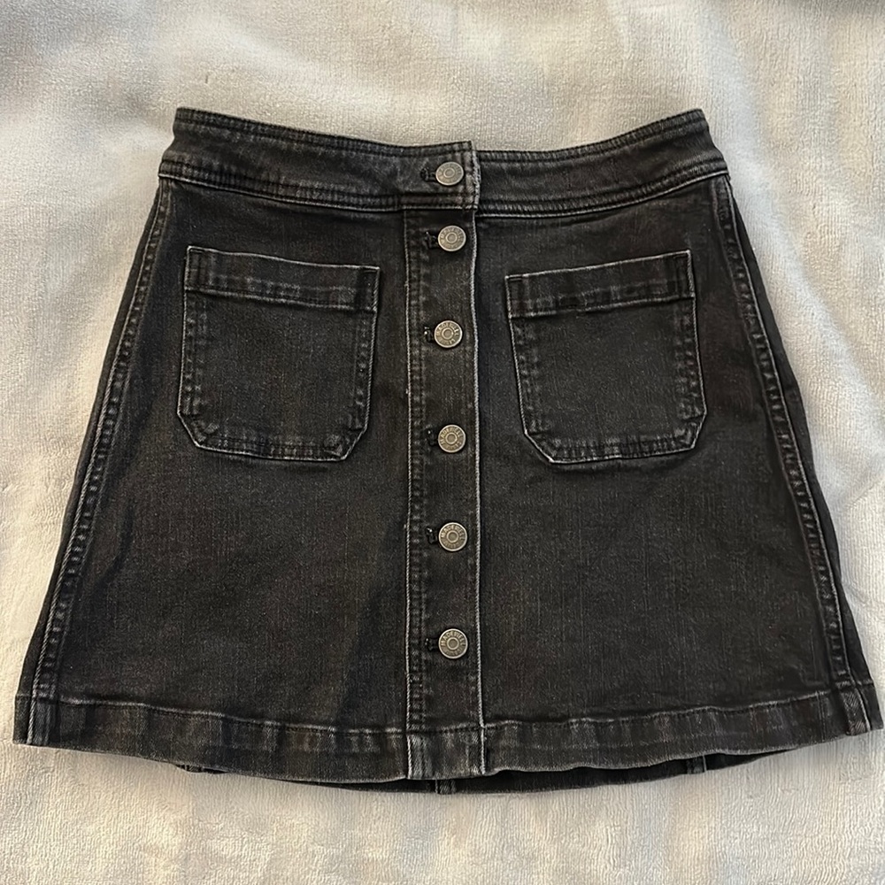 Madewell black denim mini skirt